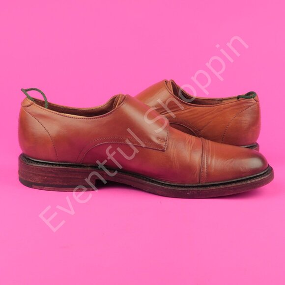 Frye Shoes Mens 9.5 D Brown Dress Burnished Cap Toe Double Monk Strap Oxfords - Picture 6 of 15